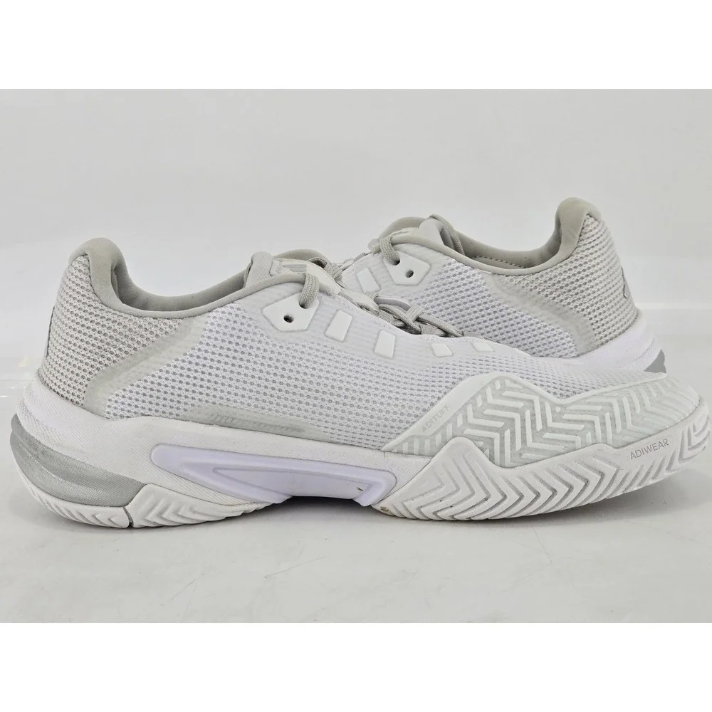 Adidas Barricade Tennis Shoes Mens 10.5 White Silver IF0407 - Good